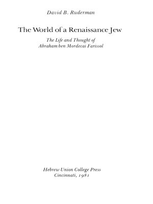 cover image of The World of a Renaissance Jew